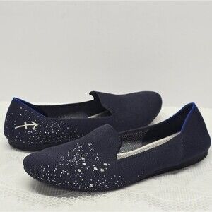 Rothy’s The Zodiac Collection Light Weight Flat Loafer Sagittarius Navy Blue 7.5